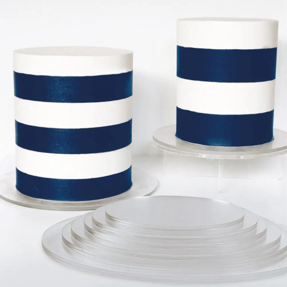 

2Pcs Cake Boards Stable Sturdy Easy to Clean Homemade DIY Cake Base Acrylic Boards for Home