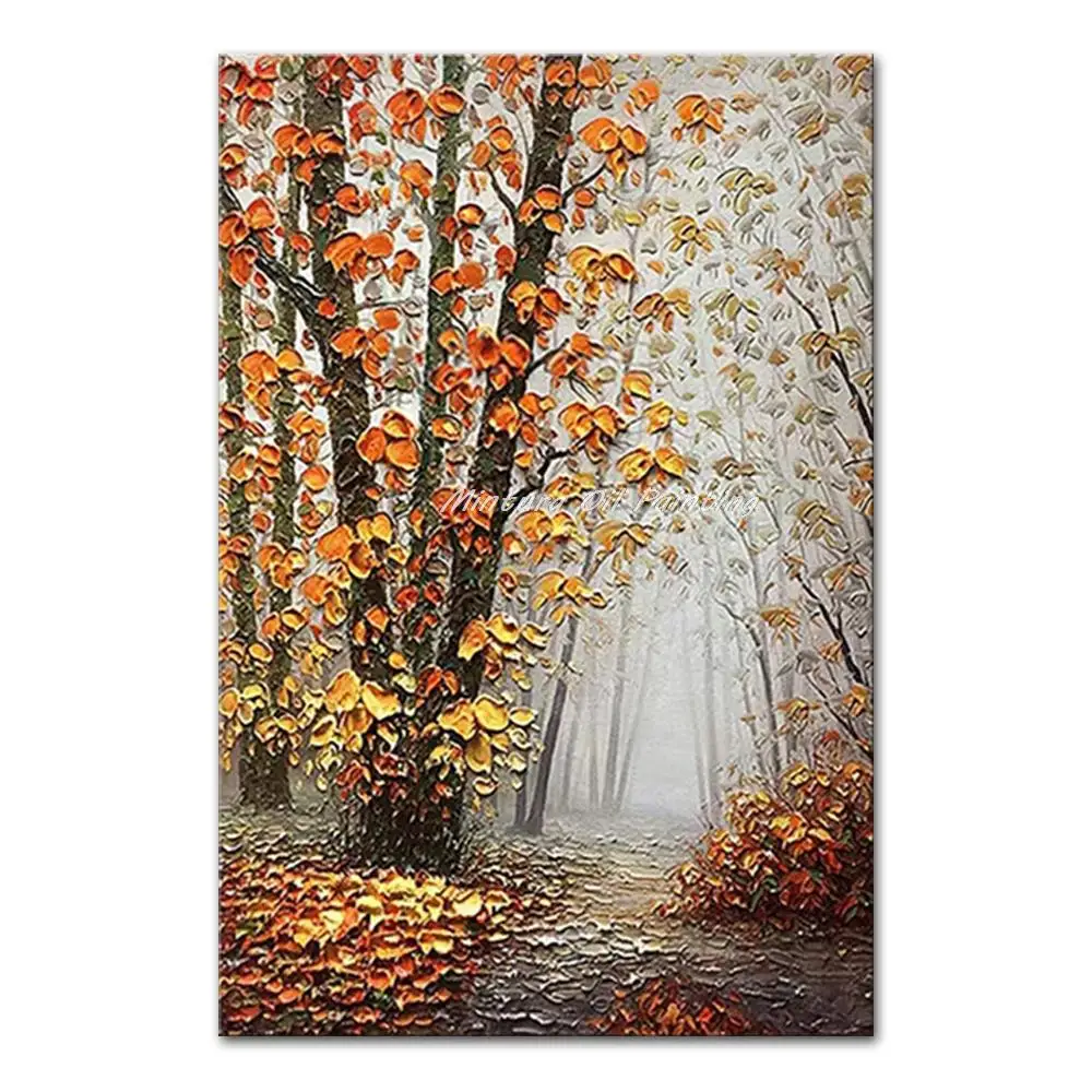 

Mintura,Handpainted Handmade Oil Paintings on Canva The Forest Landscape Wall Art,for Living Room Modern,Home Decoration Artwork