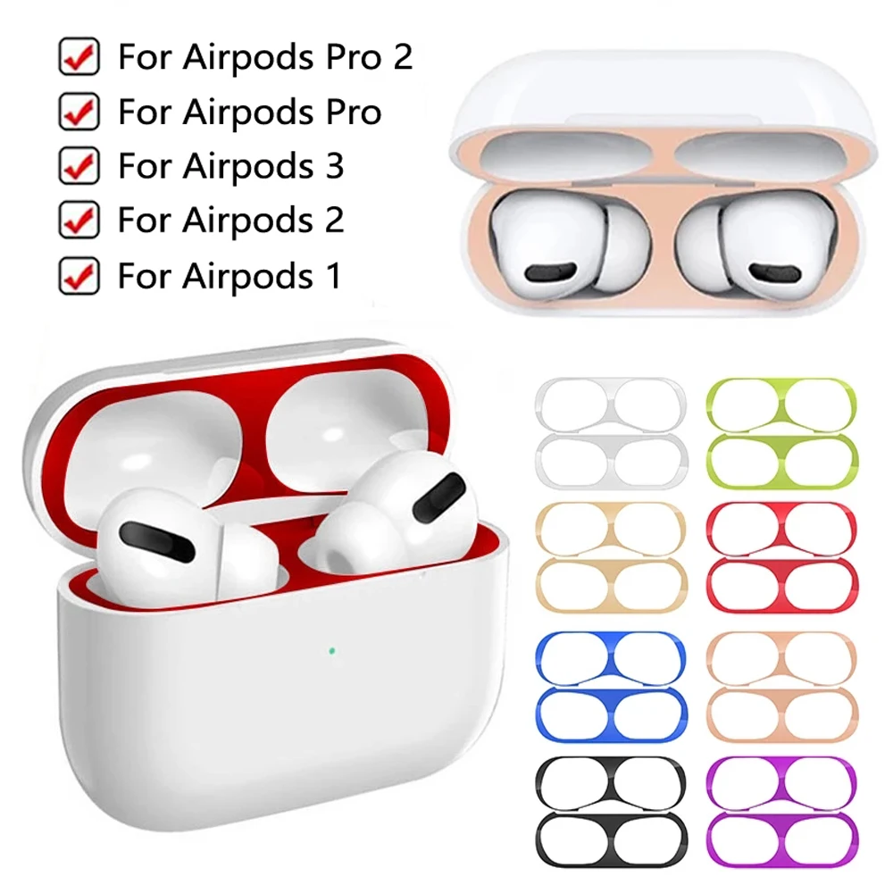 

Metal Dust Guard Stickers For Apple AirPods 1 2 3 Anti-scratch Dust-proof Protective Film For iPhone Airpods Pro Pro2 Dust Film
