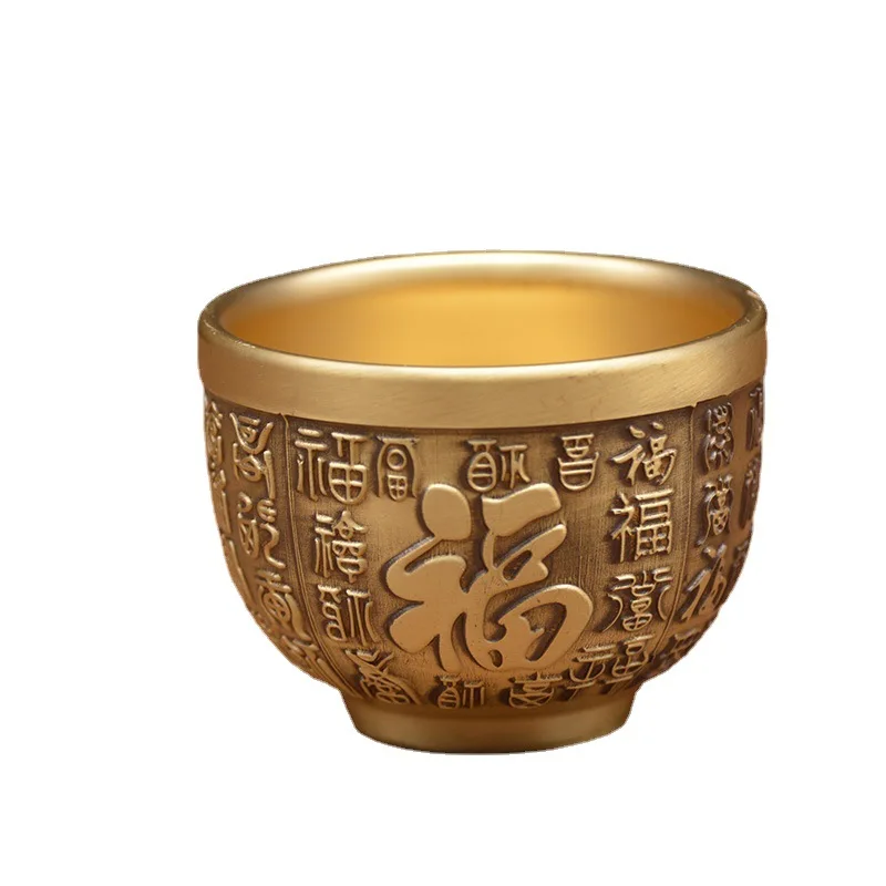 

Baifu Cup Dragon and Phoenix Tea Cup Creative Dragon and Phoenix Cup Wine Cup Pure Brass Cup Rice Cylinder Dragon Cylinder