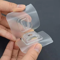 double sided adhesive wall hooks hanger strong transparent hook suction cup sucker wall storage holder for kitchen bathroom