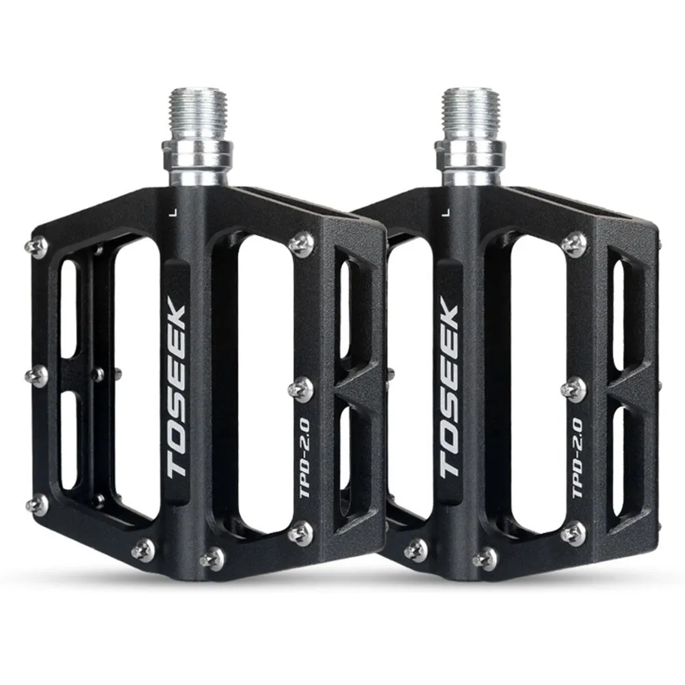 

Colorful TOSEEK Bicycle MTB Road Folding Bike Pedals Aluminum Flat Platform Pedals 2pcs Road Mountain Bike Accessories