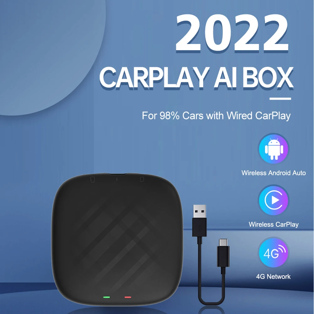 

New CarPlay Ai Box Android Auto Wireless 4G Cellular 4+64G Only Fit for Cars with OEM/Factory Wired CarPlay Wireless CarPlay&And