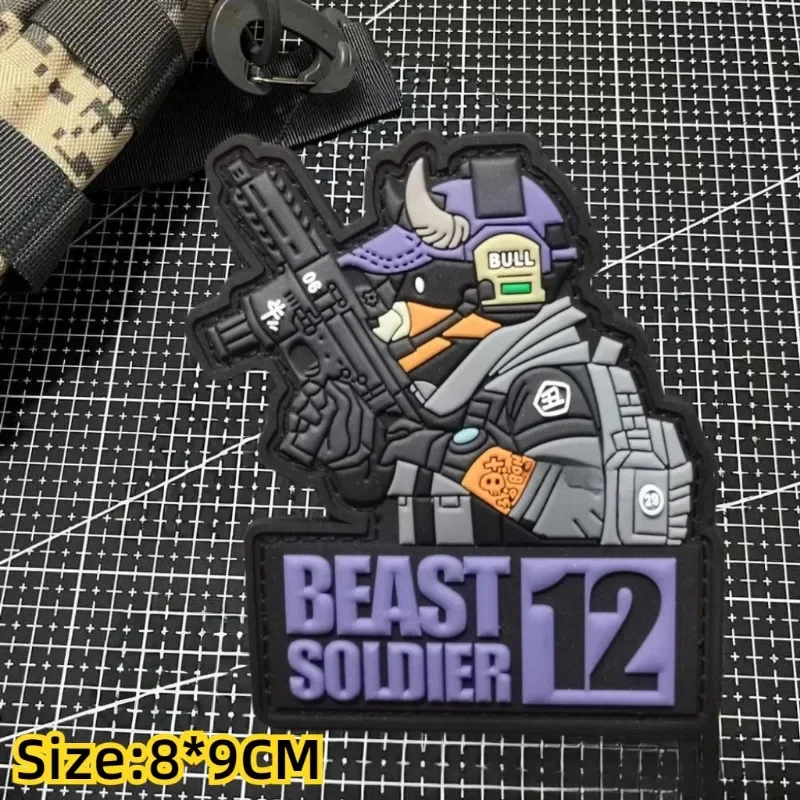 Тактический Китайский Знак зодиака ПВХ патч зверь строительный крючок и петля