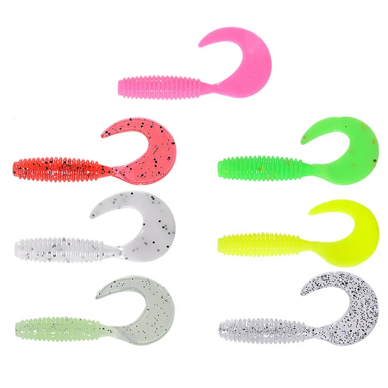 

18PCS Swim Tail Silicone Soft Bait 60mm 1.7g Worm Jig Wobblers Fishing Lure Artificial Pesca Fishing Tackle for Carp Bass Lures