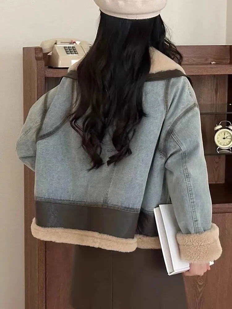 2024 осень и зима новый белый утиный пух теплый пуховик с мехом парка женское синее