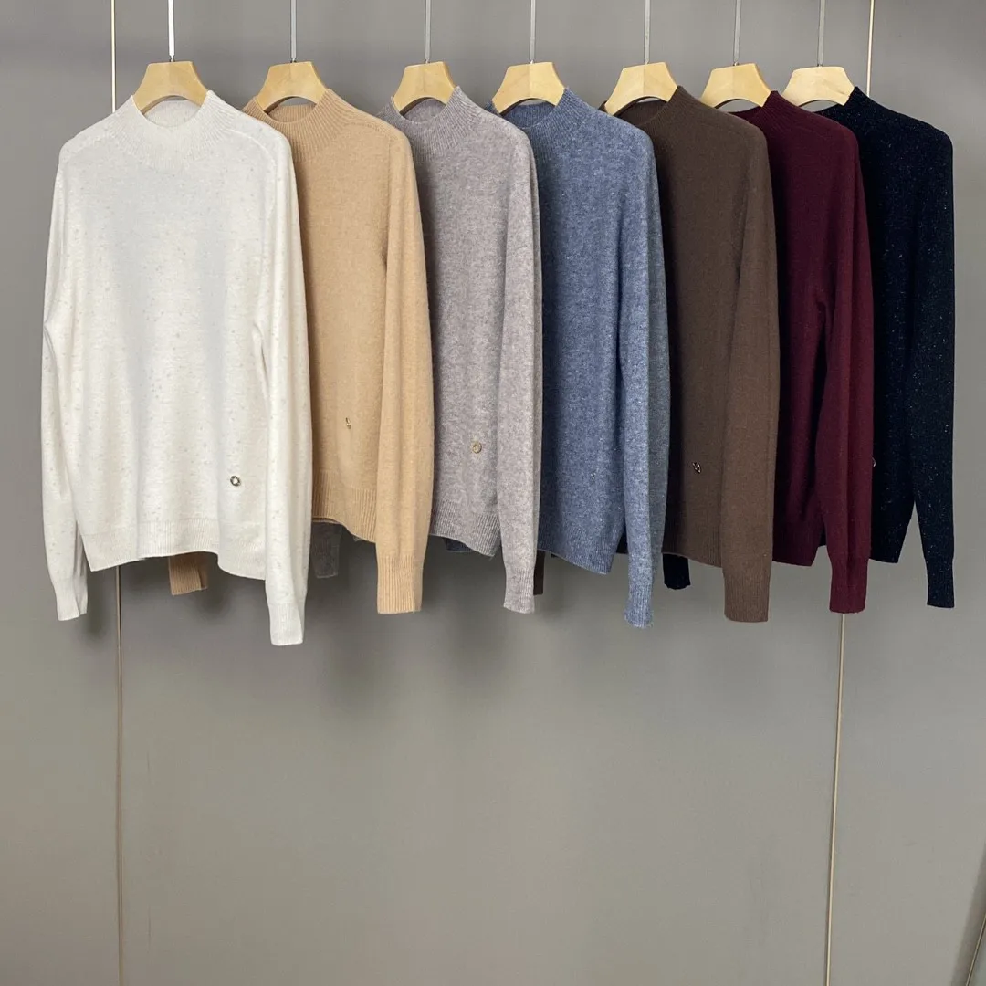 Осенний однотонный свитер L * P для женщин кашемировый повседневный женский