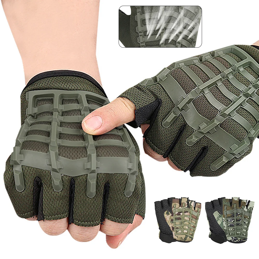 

Fingerless Gloves Anti-Slip Half Finger Durable Outdoor Tactical Gloves Breathable Riding Gloves Sports Wear-resistant Unisex