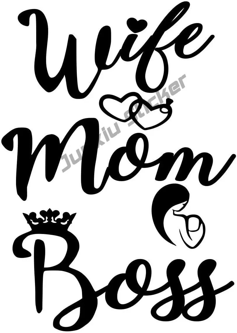 

UR Impressions Pnk Wife-Mom-Boss Decal Vinyl Sticker Graphics for Cars Trucks SUV Vans Walls Windows Laptop Cover Accessories