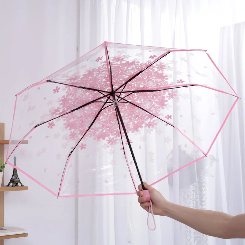 

Transparent Umbrella Automatic Umbrella Women's Umbrella From Europe Luxurious Umbrella Logo Designer Folding Umbrella for Girl