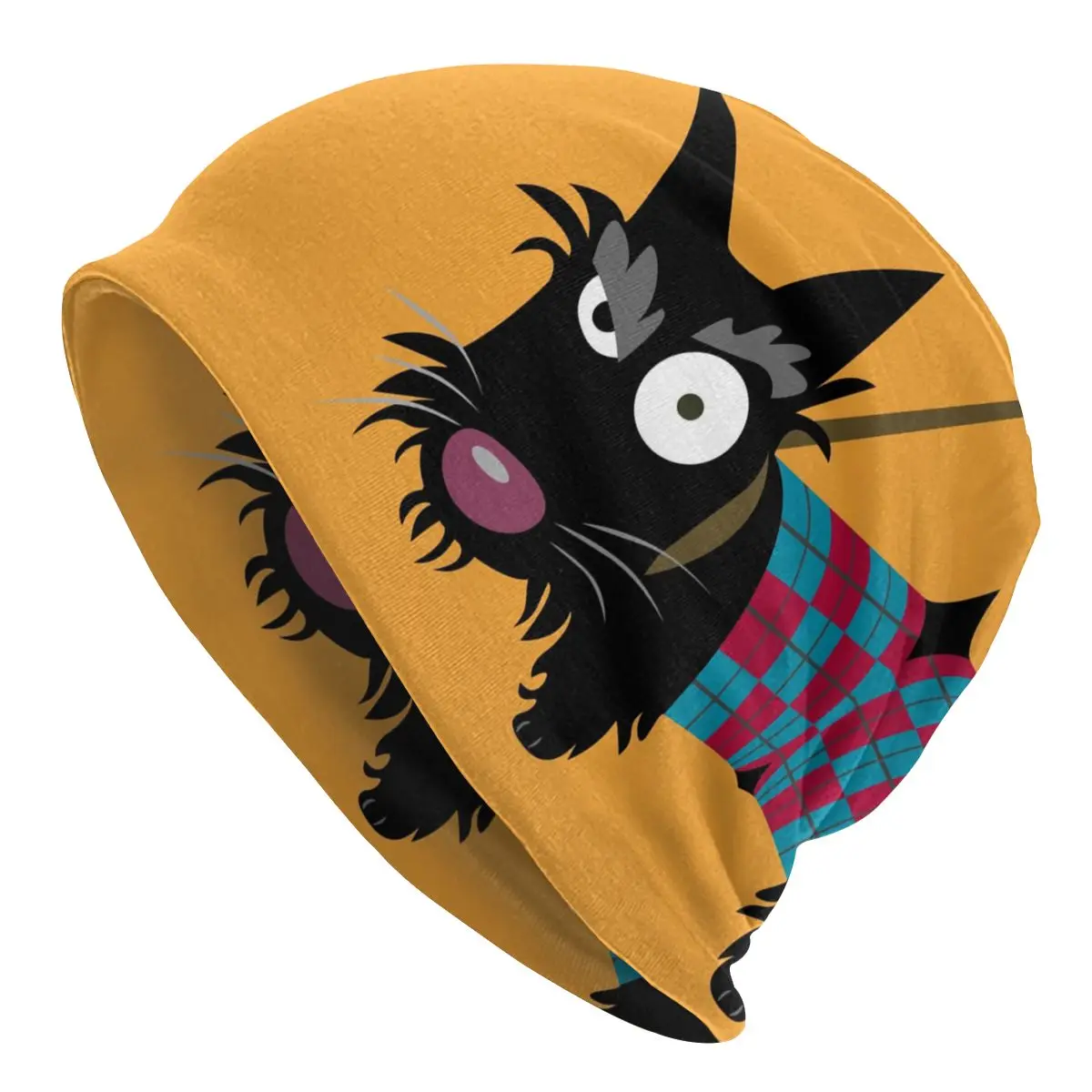 

Uniex Winter Warm Bonnet Femme Knit Hat Street Scottie Eye Beanie Cap Outdoor Ski Cartoon Dog Scottih Terrier Beanie Cap 1