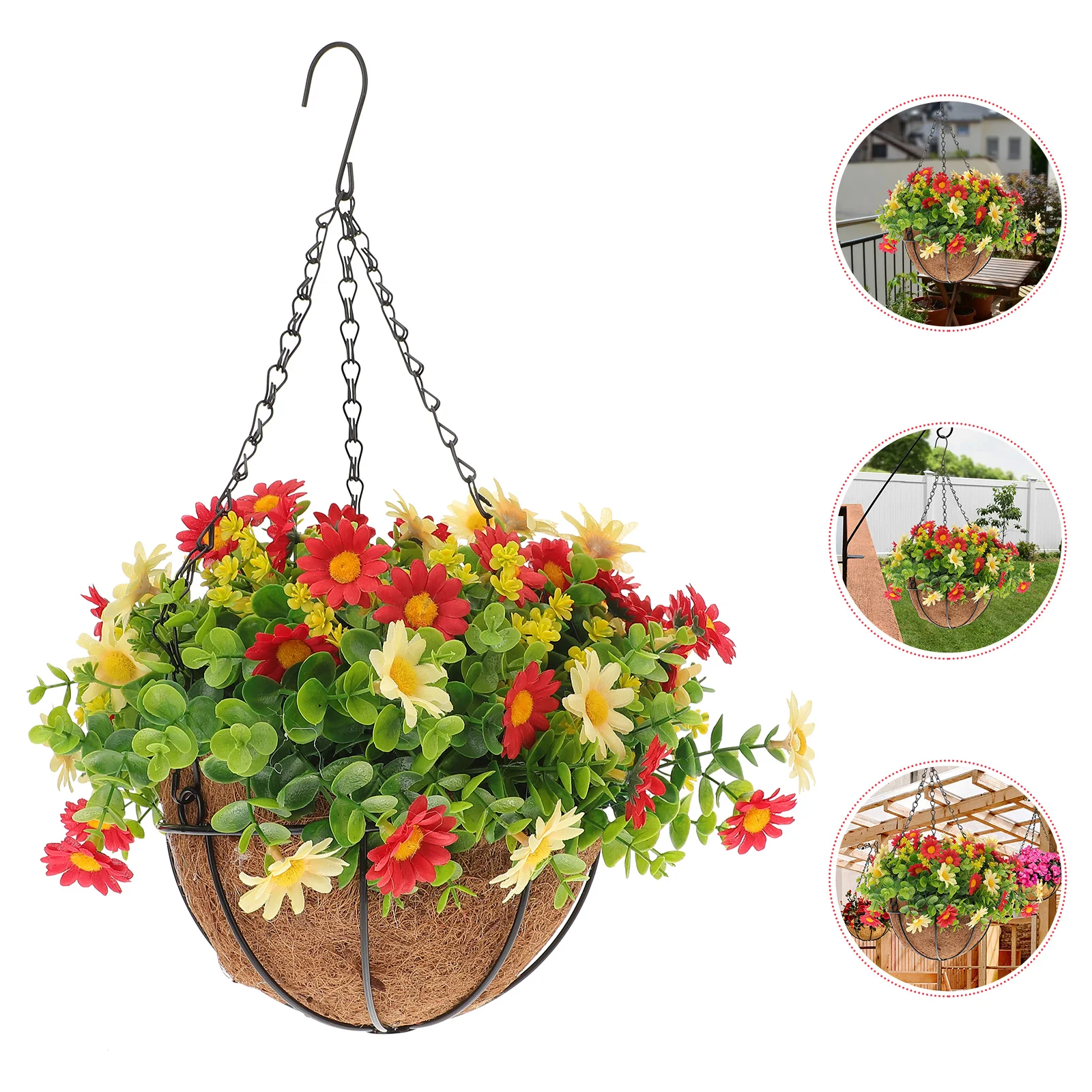 

Hanging Potted Plants Basket Outdoor Flowerpot Indoor Planter Home Faux Gardening Bracket Balcony Holder