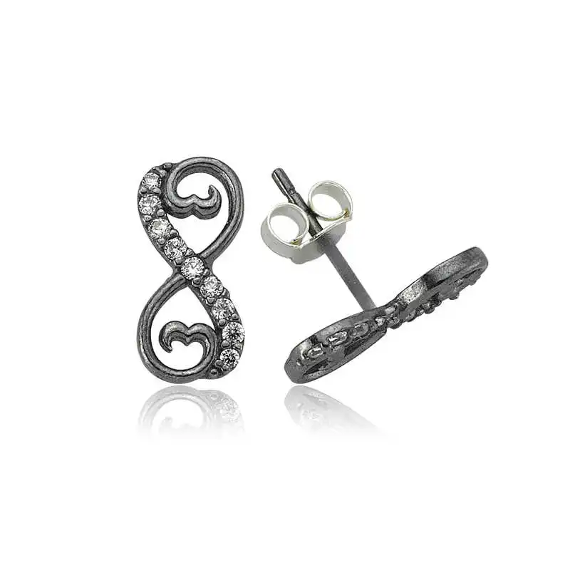 

Tevuli 925 пробы Серебряное сердце Infinity серьги со стразами