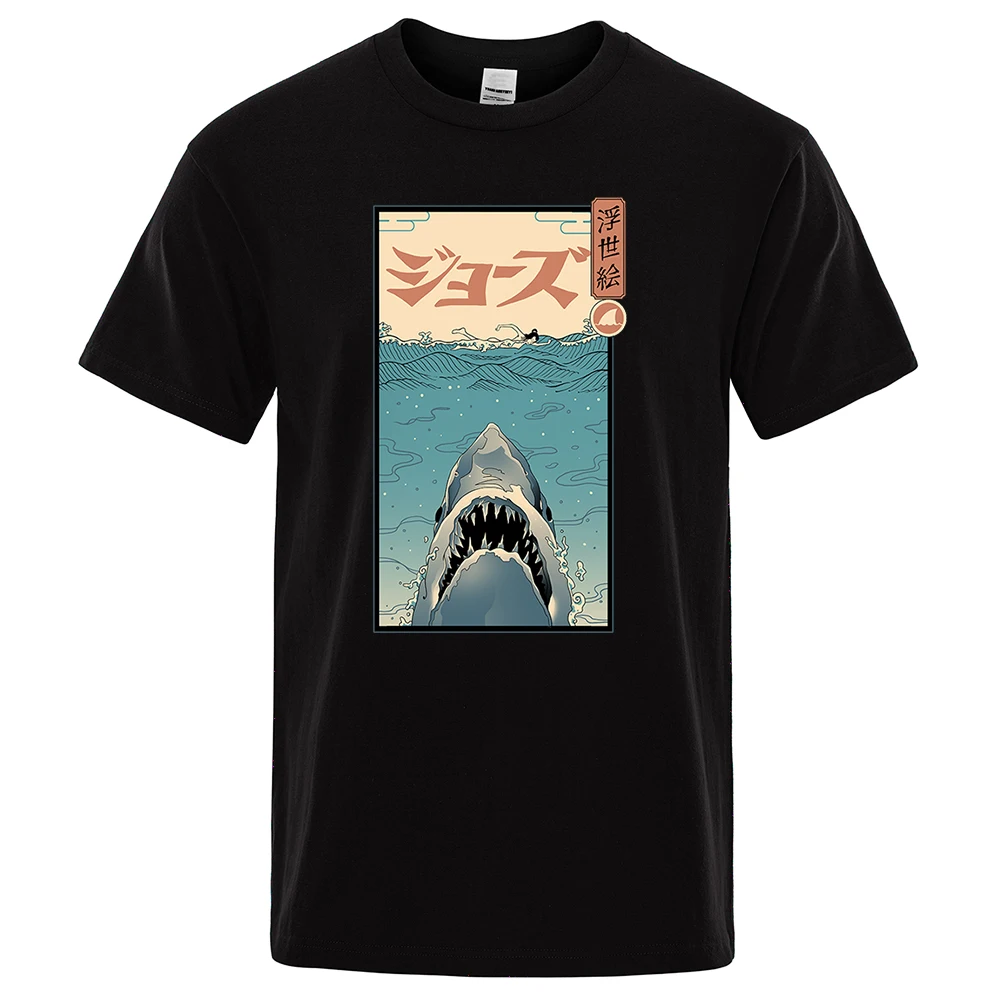 

Cartoons Ukiyo E T Shirt Japanese Anime Cool Design T-shirt Creativity Street T Shirt Breathable Soft white Tee Shirt Men's Tops