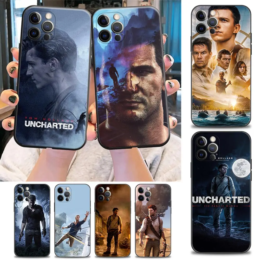 

Uncharted Tom-Holland Phone Case for iPhone 6 7 8 Plus SE 2020 2022 11 12 13 Pro Xs Max Mini XR X Case Black Soft Silicone Cover