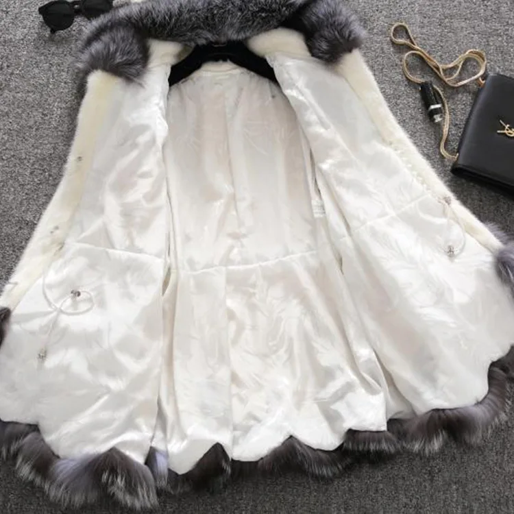 Luxury Mink Fur Coat Women Winter 2022 New Long Solid Color Elegant Faux Fox Fur Coats Plush Teddy Outwear Jacket Warm Overcoat