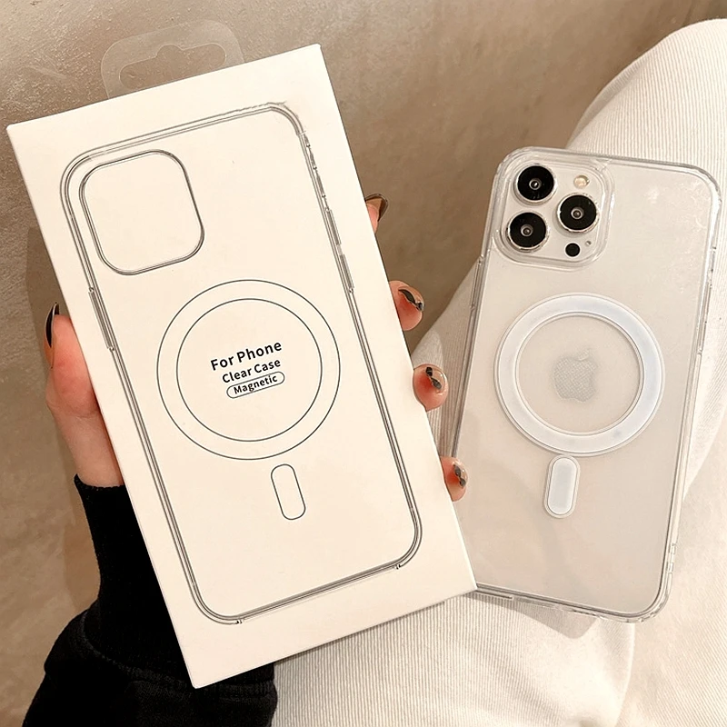 Магнитный прозрачный чехол-бампер Magsafe для iPhone 16 15 14 13 12 11 Pro Max Plus