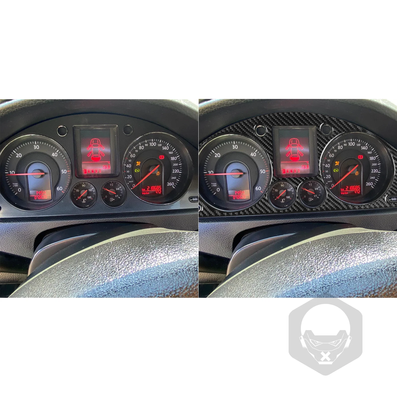Фото Для Volkswagen VW Passat B6 2006-2011: накладка на панель приборов из настоящего карбона, наклейка для интерьера автомобиля №4