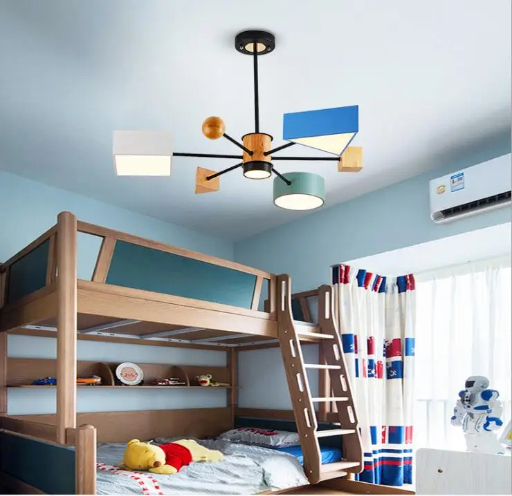 

Светодиодная лампа макарон в скандинавском стиле, люстра простой индивидуальности для ресторана, ресторана, кабинета, магазина детской оде...