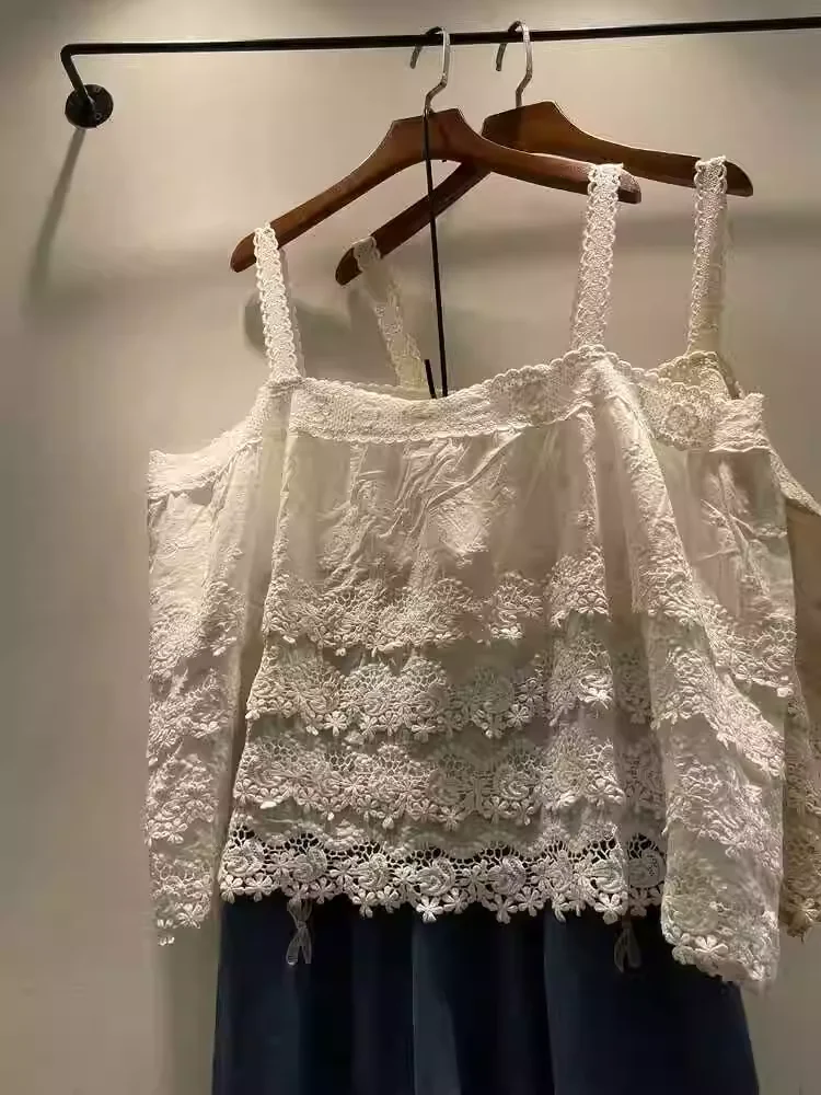 Одежда Mori Kei в японском стиле милый хлопковый кружевной камзол с вышивкой для