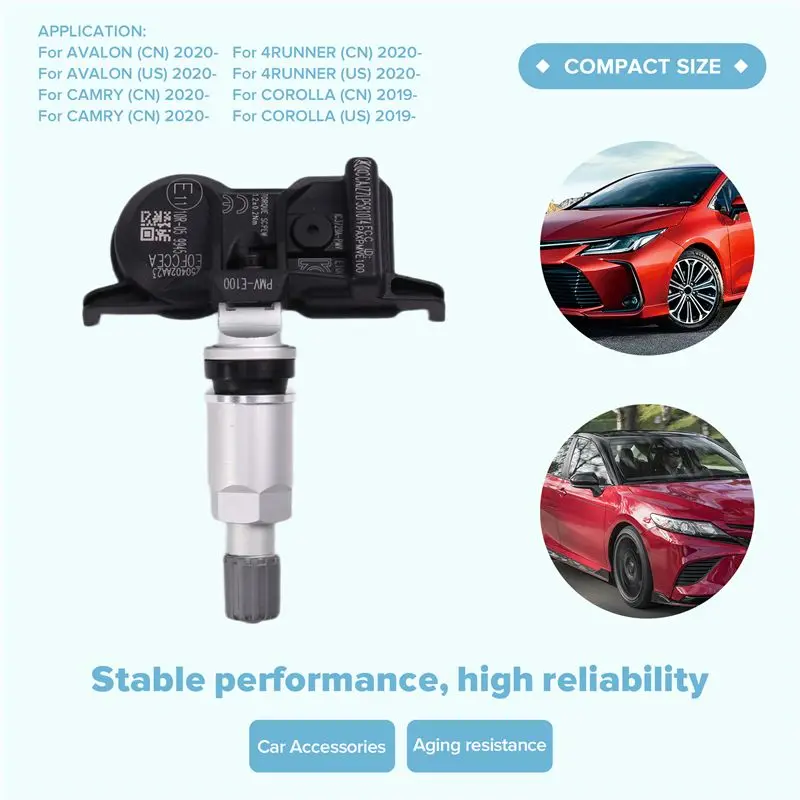 Фото Датчик контроля давления в шинах Durable-PMV-E100 42607-53040 433 МГц для Toyota AVALON CAMRY 4RUNNER COROLLA №5