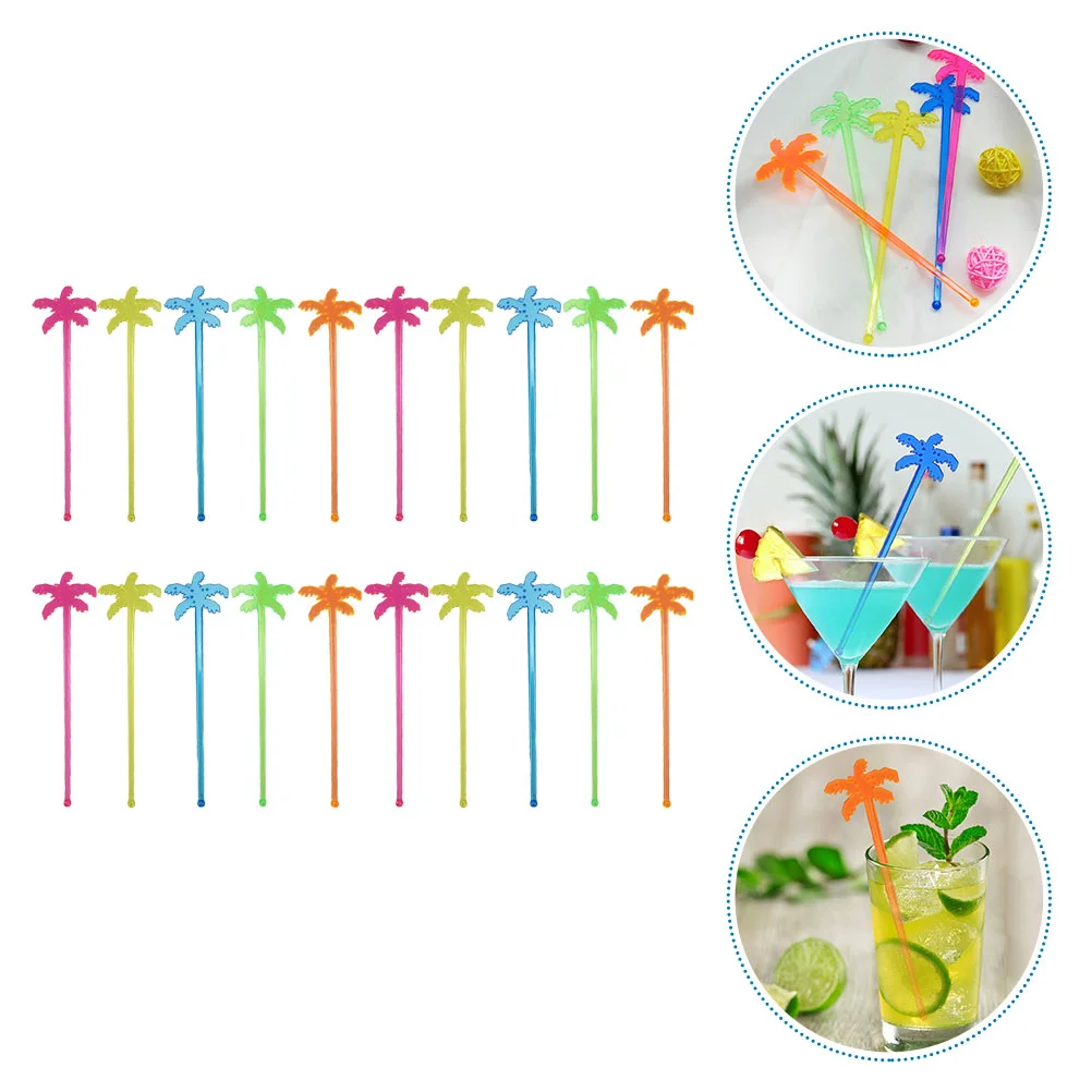 

Stirrers Cocktail Swizzle Drink Sticks Tree Palm Tropical Rods Stirrer Mixer Mixing Dipper Honey Stirs Toothpicks Party Stirring