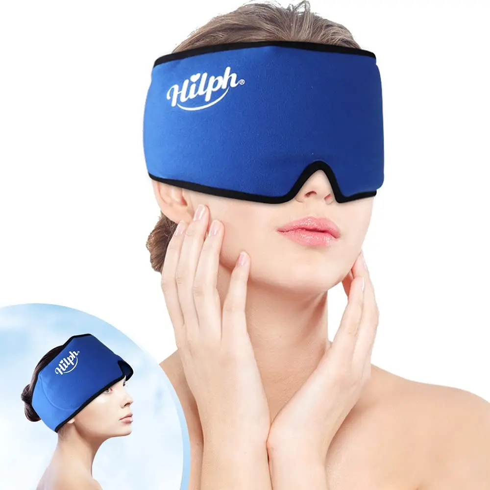 

Ice Pack Cold Therapy Headache Migraine Relief Cap For Chemo,Sinus,Head Wearable Wrap For Puffy Eyes,Stress Pressure Pain Relief