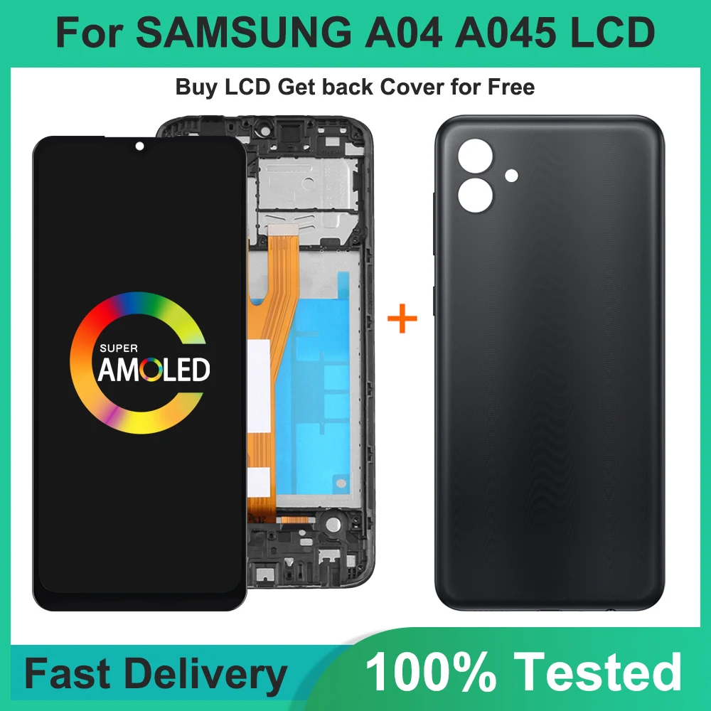 Оригинальный ЖК-экран A04 6,5 'для Samsung A045, ЖК-дисплей с сенсорным цифровым преобразователем в сборе для Samsung A045F A045M, дисплей с рамкой Оригинальный ЖК-экран A04 6,5 'для Samsung A045, ЖК-дисплей с сенсорным цифровым преобразователем в сборе для Samsung A045F A045M, дисплей с рамкой