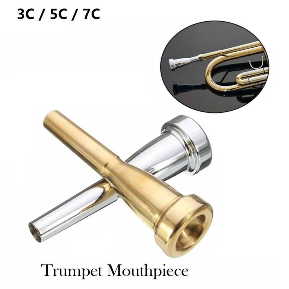 

3C 5C 7C Gold Plated Metal Trumpet Mouthpiece Professional Bullet Shape Mouth Pieces For Bach Conn And King Trumpet