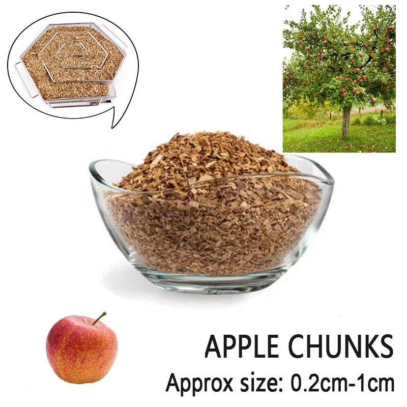 Древесные щепки для копчения на открытом воздухе (яблоня, вишня, дуб, пекан), 125 г/пакет, аксессуары для барбекю и гриля, копчение бекона.