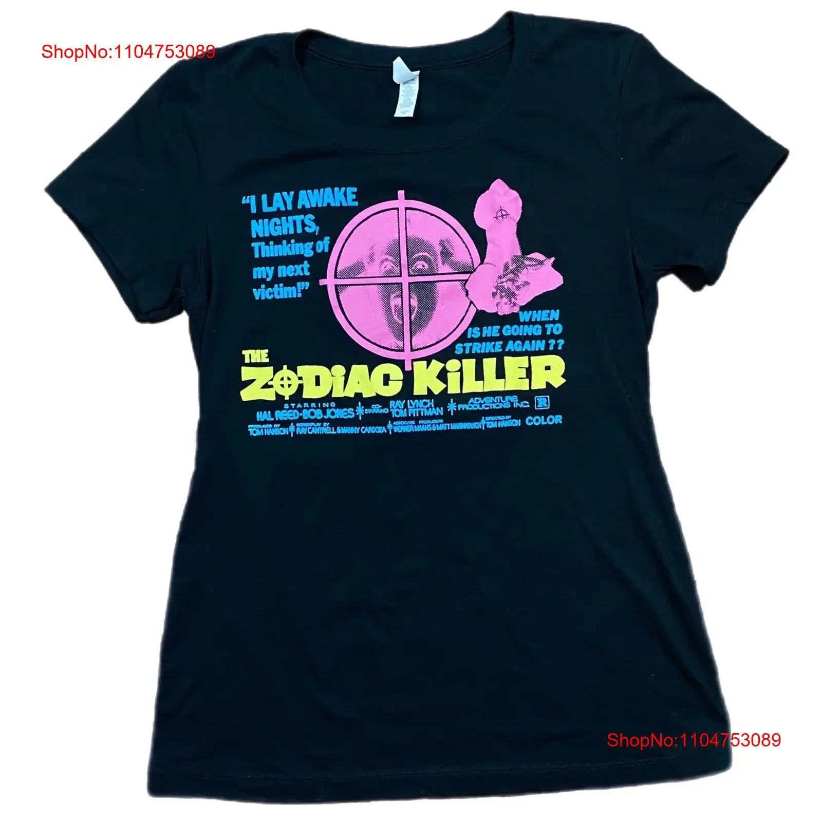 Фото THE ZODIAC KILLER Film Ретро Фильм Промо-футболка Размер Женская XL Черный Ужас винтаж Стираный homme Растянутый Стильный Повседневный №1