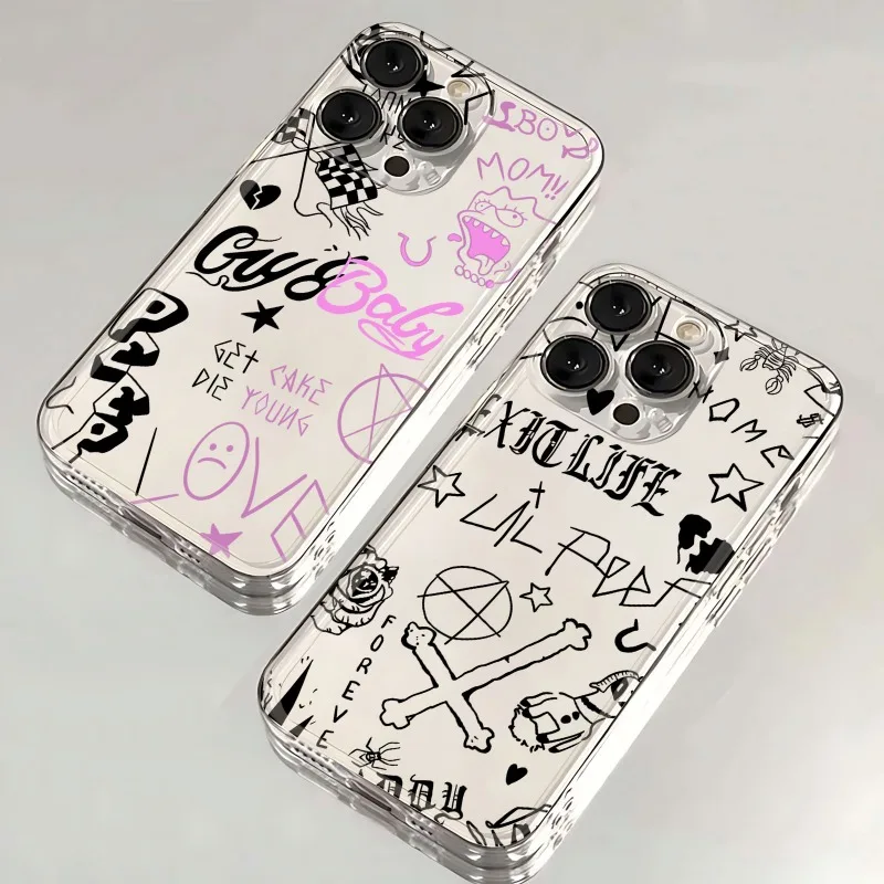 Фото Противоударный чехол для iPhone 17 16 15 11 12 14 13 Pro Max Mini X XS XR 7 Plus 17E Air с дизайном Lil Peep Hellboy Love №1