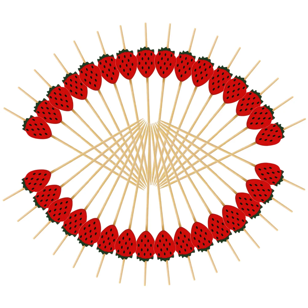 

Cocktail Supplies Birthday Party Essential Bamboo Fruit Skewers Disposable Picks Household Hawaiian Cake Decorations