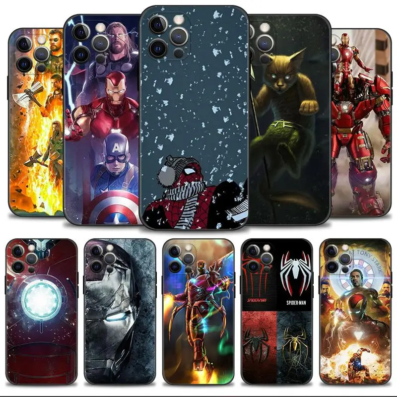 

Phone Shell For Apple iPhone 14 13 12 11 Pro Max 13 12 Mini XS Max XR X 7 8 Plus Silicone Case Marvel Iron Man Exclusive