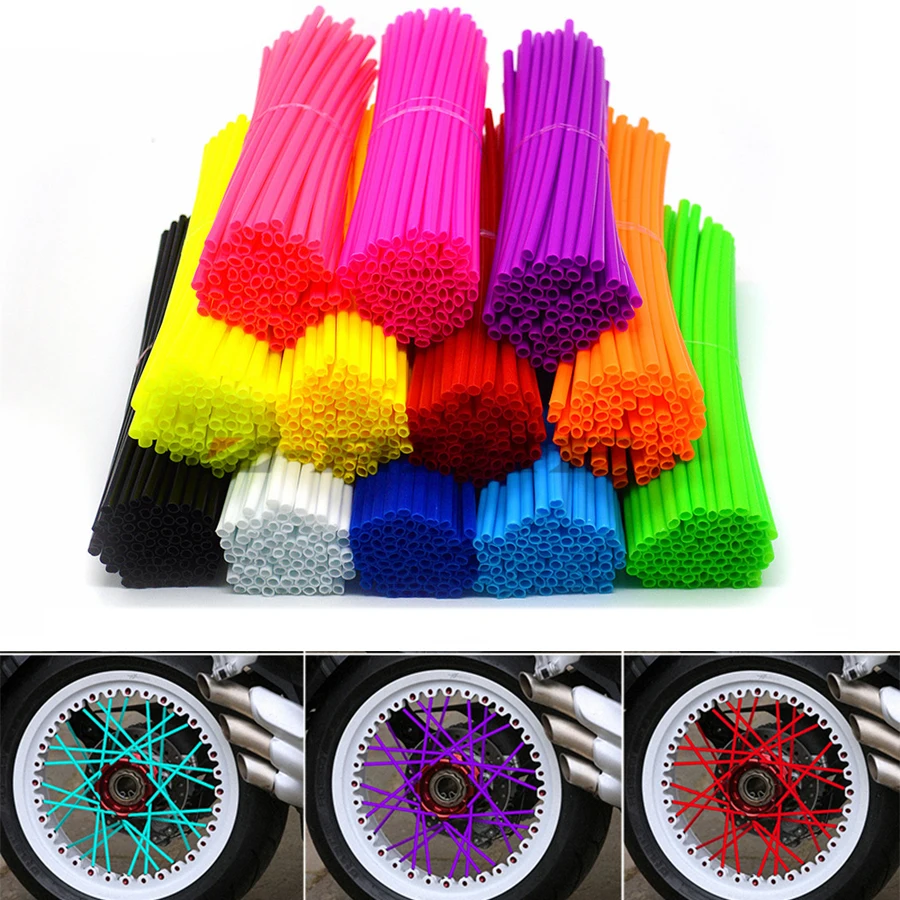 

72pcs Universal Motocross Dirt Bike Enduro Wheel RIM SPOKE Shrouds SKINS COVER For HONDA 125 For SUZUKI 250 For YAMAHA YZ