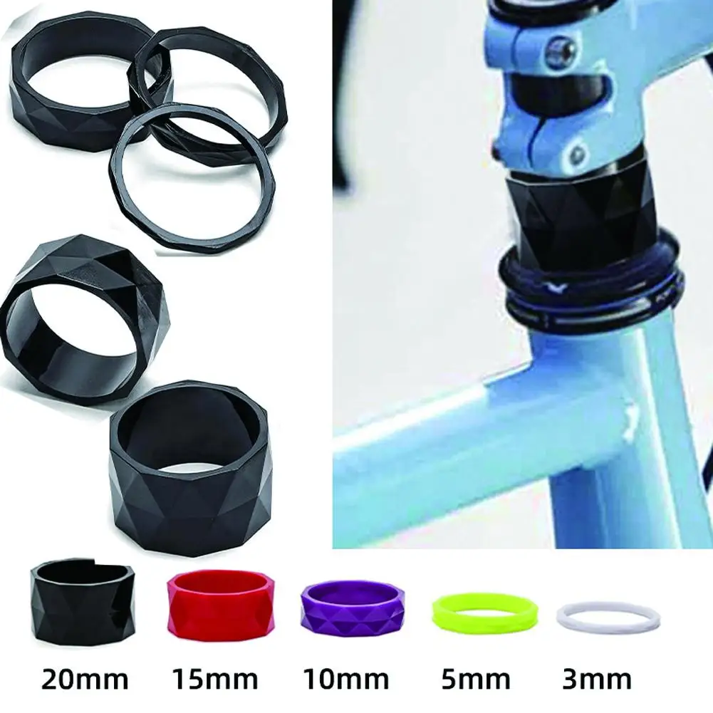 

5 Pcs/set MTB Road Bicycle 28.6 Front Fork Washer 3mm/5mm/10mm/15mm/20mm Stem Carbon Fiber Gasket Ring