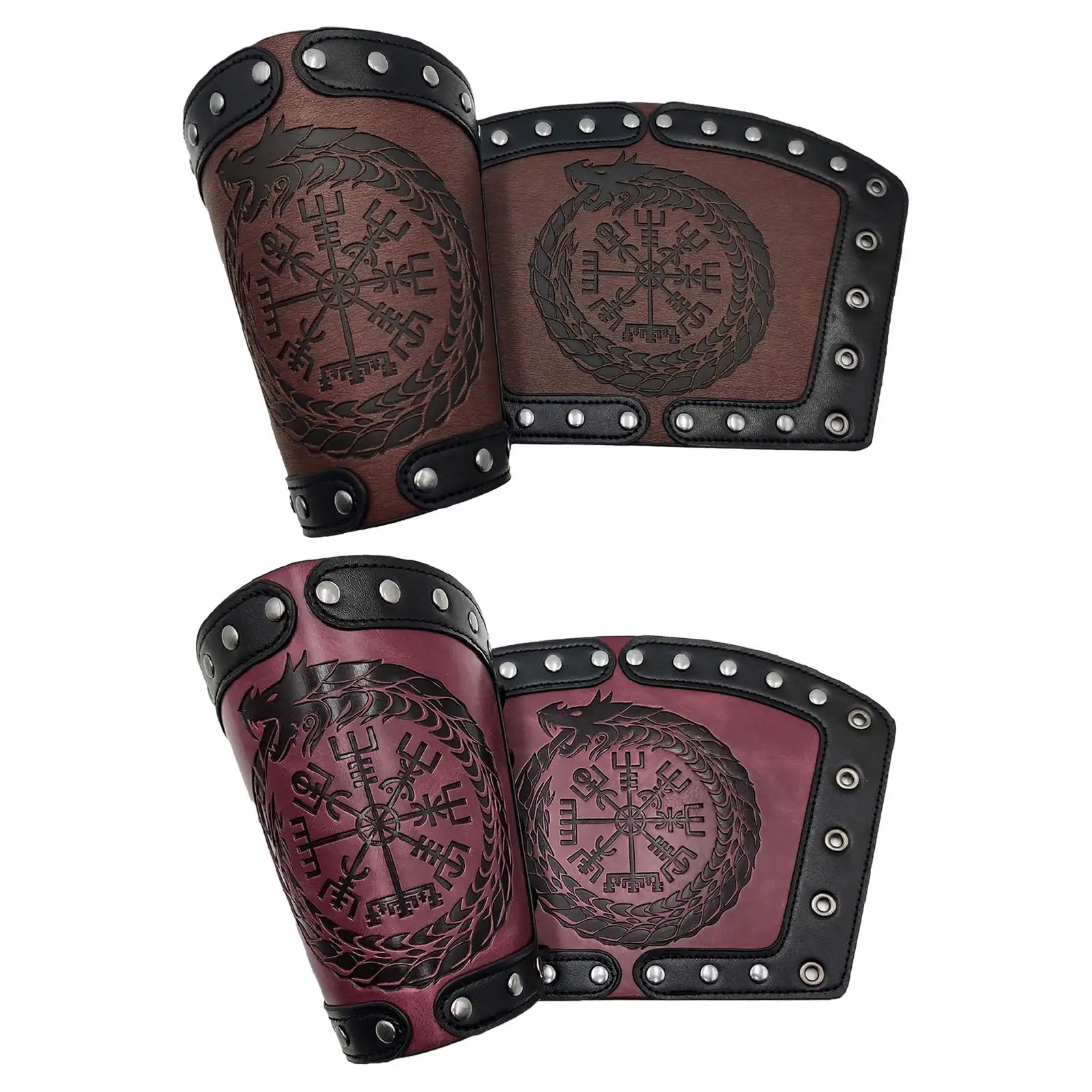 

Arm Bracers Gauntlet Embossed Punk Bracer Arm Guards for Cosplay Halloween