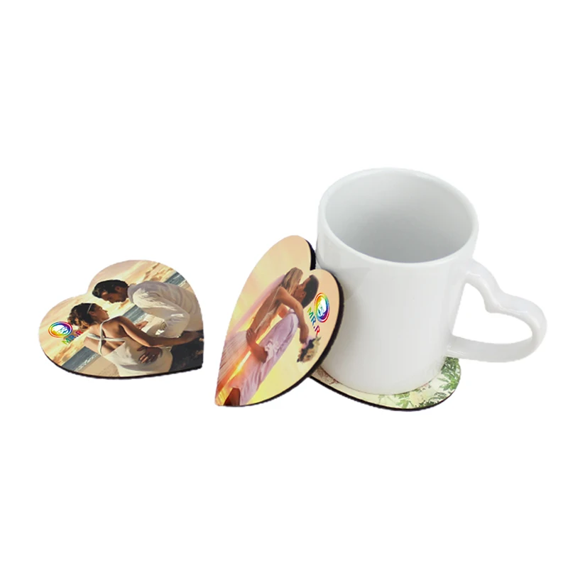 

White Blank Mugs Coaster DIY Sublimation Mat Non-Slip Heat Absorbing Cup Coaster Single-Sided Heat Transfer For Party Supplies