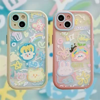 fresh graffiti cute cartoon boy girl phone case cover for iphone 11 12 13 pro x xr xs max shockproof case for iphone 13 cases