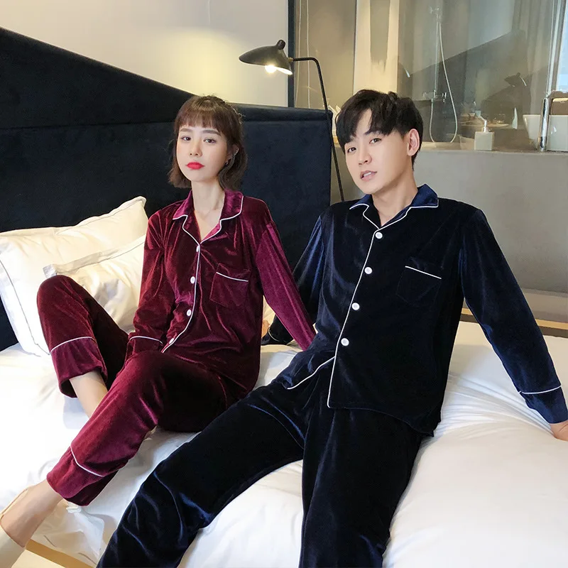 Pajamas For Men Winter Velvet Warm Luxury Couple Pyjamas Home Clothes Suit Pijama Women Men Christmas Large size Pajama Sets