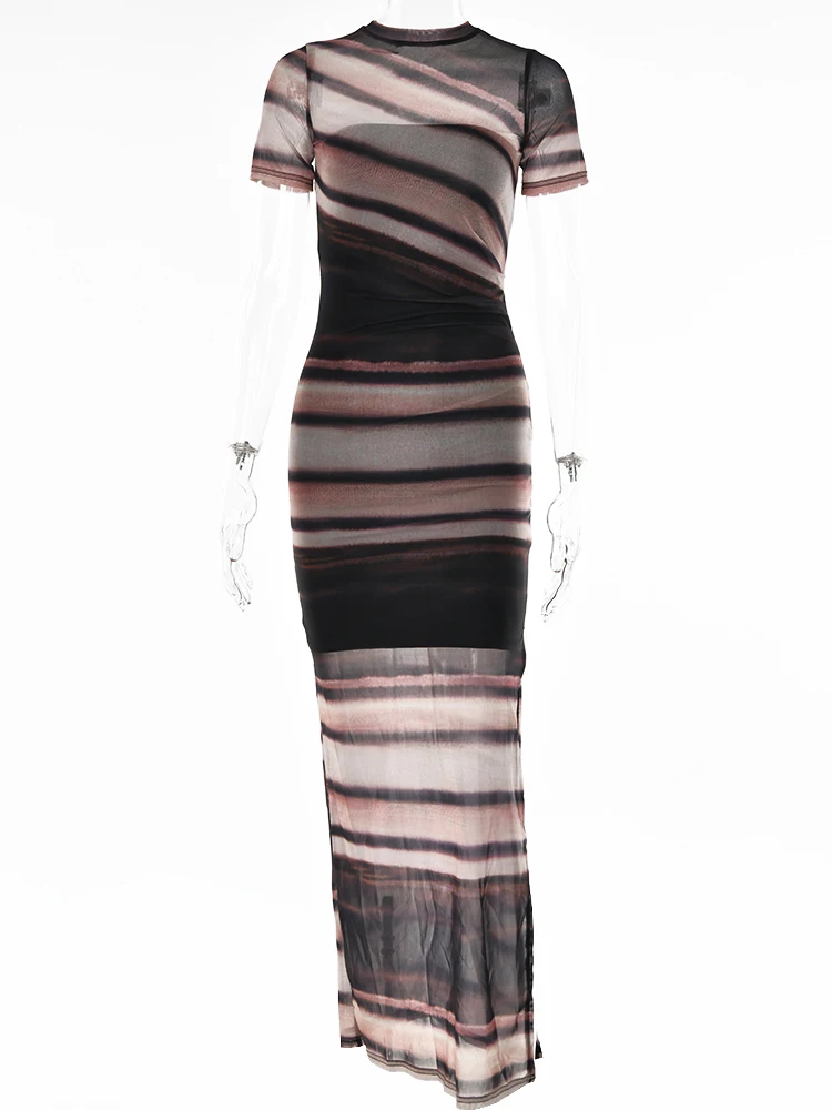 Женское Прозрачное платье Fantoye с круглым вырезом комплект из двух предметов