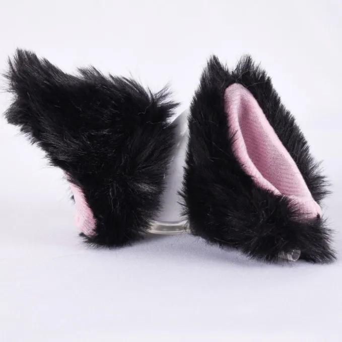 

Flush Cat Ears Car Helmet Decor Cute Hook-and-loop Motorcycle Helmet Replaces