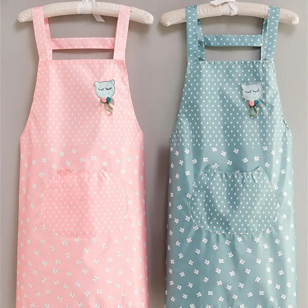 

Женский летний фартук с мультяшным аниме маслостойкий большой емкости Карманный для хранения ручная протирания удобный ремешок инструменты для уборки дома