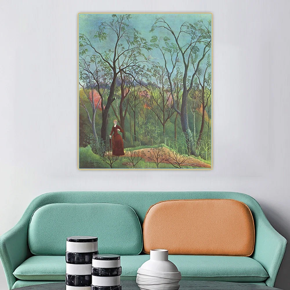 Цитон Анри Руссо 《Ход в лесу》Холст Картина маслом Плакат Настенный фон Декор