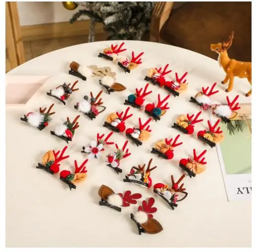

Christmas Antler Hair Clips Deer Ear Hairpins Festival Christmas Headbands Pine Cones Hair Ball Adult Headwear Hair Accessories