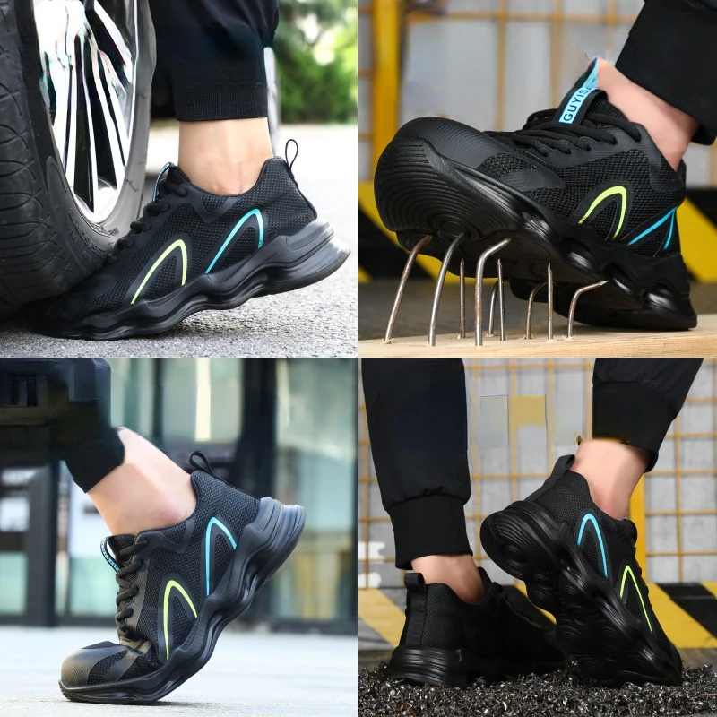 

Work Safety Shoes For Men Lightweight Protective Work Sneakers Steel Women Toe Shoes Anti-smashing Anti-piercing Safety Boots