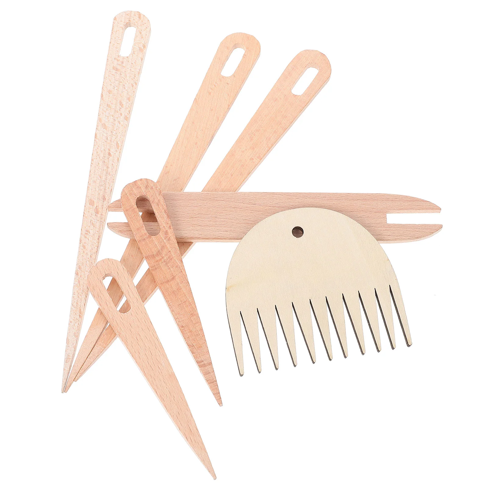 

1 Set Loom Knitting Tools Wood Weaving Comb Wooden Shuttle Weaving Sticks Tapestry Making Kit Tapestry Weaving Loom