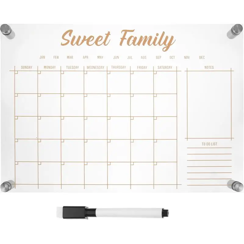 

Board Weekly Dry Calendar Erase Planner Whiteboard Fridge Acrylic Wall White Memo Desk Schedule Plan Monthly List nonmagnetic
