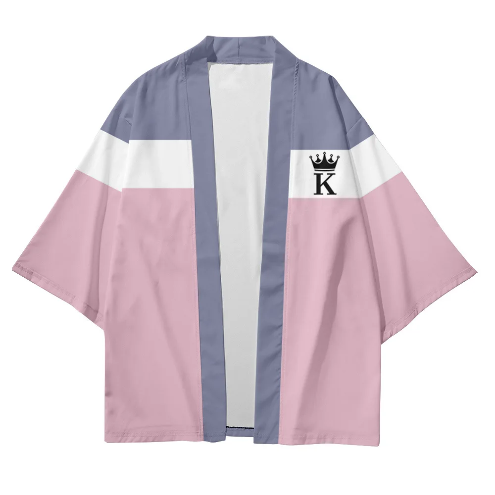 

FashionNovelty Plus Size Fashion Striped Poker Beach Japanese Kimono Men Women Cardigan Haori Yukata Tops Robe Shirt