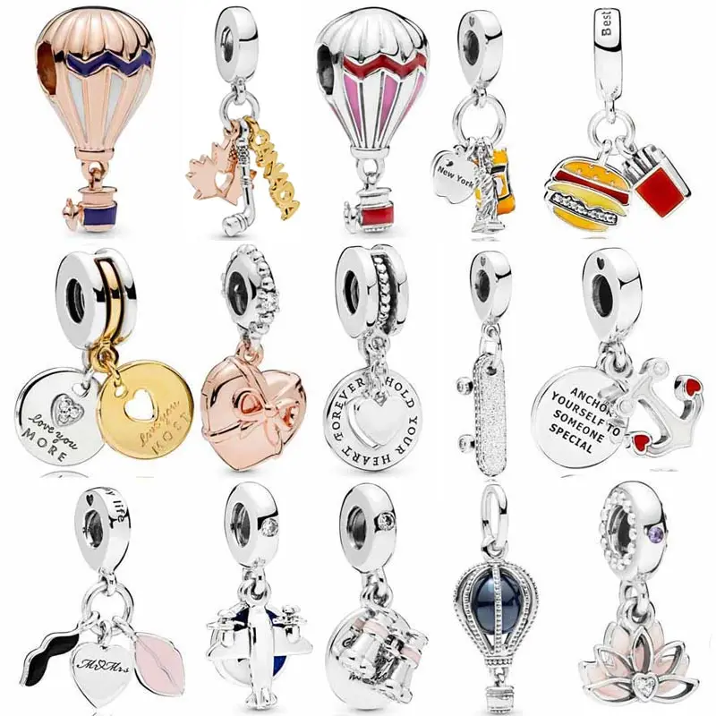 

Air Balloon New York Highlights Serene Lotus Airplane Most Love Pendant Charm Fit Europe Bracelet 925 Sterling Silver Beads